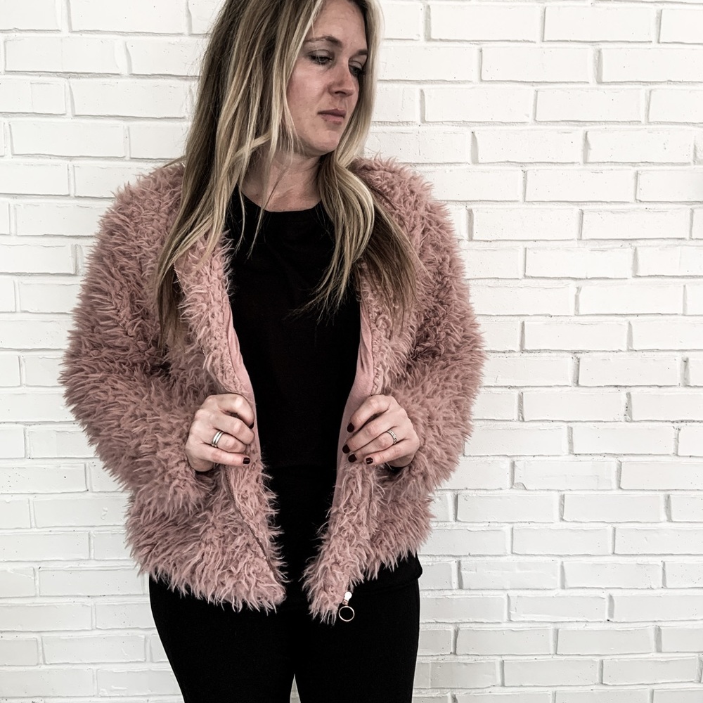 Candies Blush Pink Fluffy Jacket